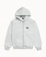 Basic Stussy Zip Up Hoodie Ash Heather