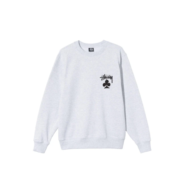 Stussy Club Crew Ash Heather Front