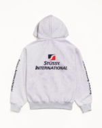 Stussy International Zip Up Hoodie Ash Heather