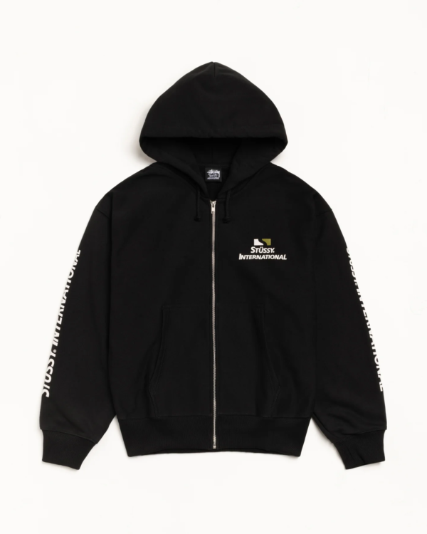 Stussy International Zip Up Hoodie Front