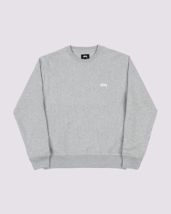 Stussy Stock Logo Crew Grey