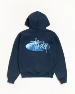 Stussy Wave Oval Hoodie Navy