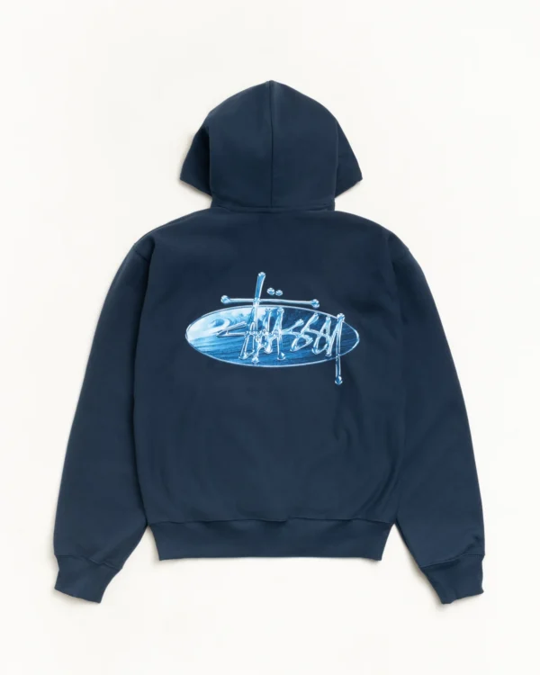 Stussy Wave Oval Hoodie Navy