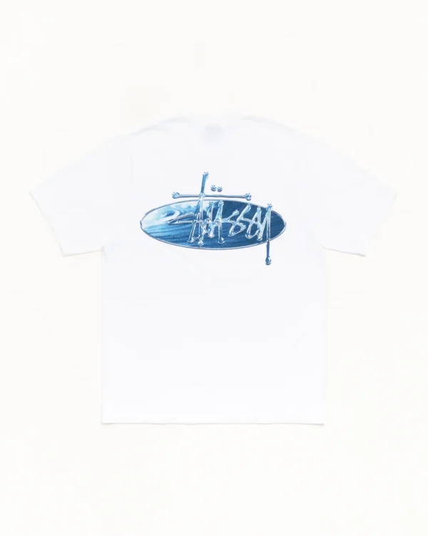 Stussy Wave Oval Tee White Back